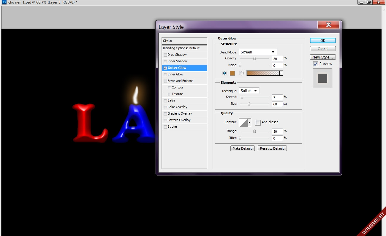 photoshop, tutorial, hiệu ứng chữ, bánh sinh nhật, text effect