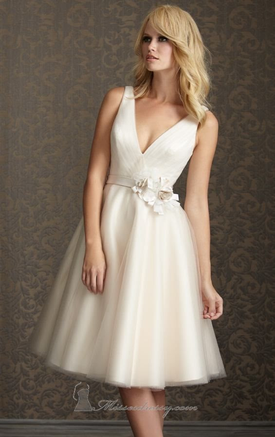 Ivory Short Wedding Dresses Ball Gown V Neck Knee Length Ivory Short Wedding Dresses Ball Gown V Neck Knee Length