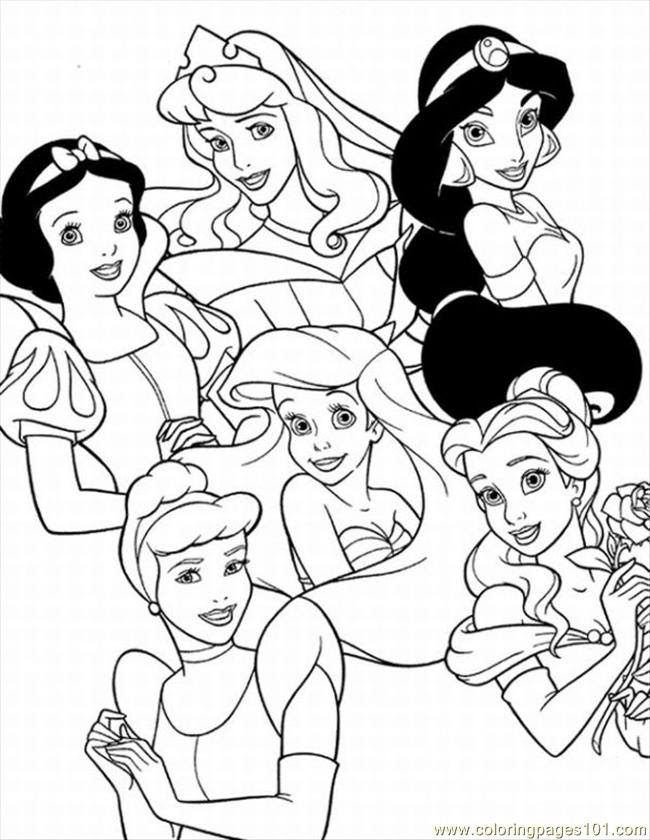 Disney Prinsessen Kleurplaat. - inkleuren