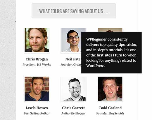 WPBeginner's testimonials