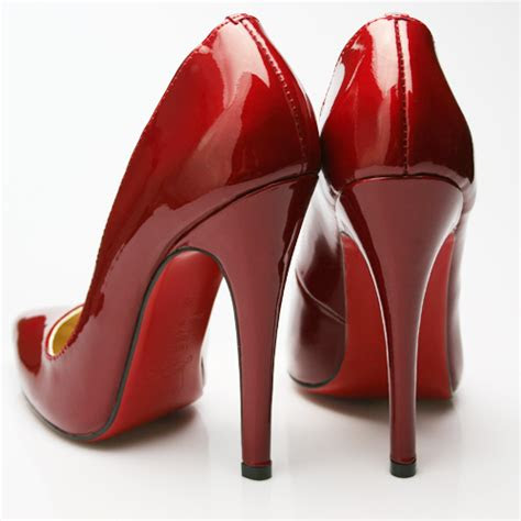 shiny red high heels shoes