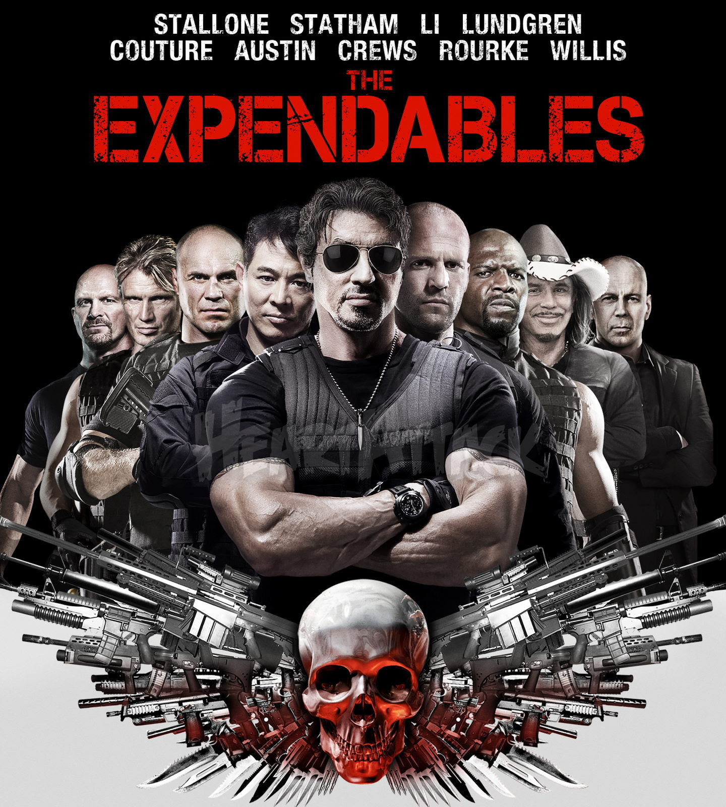アクション映画 エクスペンダブルズ The Expendables シルヴェスター スタローン Sylvester Stallone 監督 脚本 主演 ジェイソン ステイサム Jason Statham ジェット リー Jet Li ドルフ ラングレン Dolph Lundgren エリック ロバーツ Eric Roberts