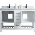 52 Double Vanity - 51 crown vanity with solid travertine top (available in several sizes).