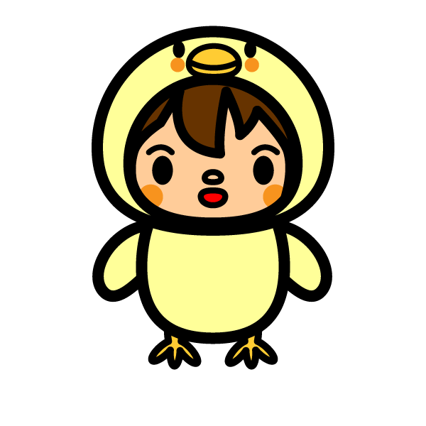 かわいいひよこの着ぐるみの無料イラスト 商用フリー オイデ43
