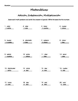  math worksheets in spanish robert armstrongs english worksheets