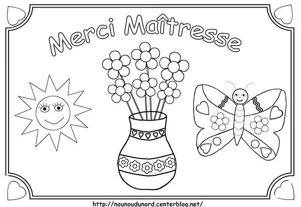 Coloriage Merci Maitresse