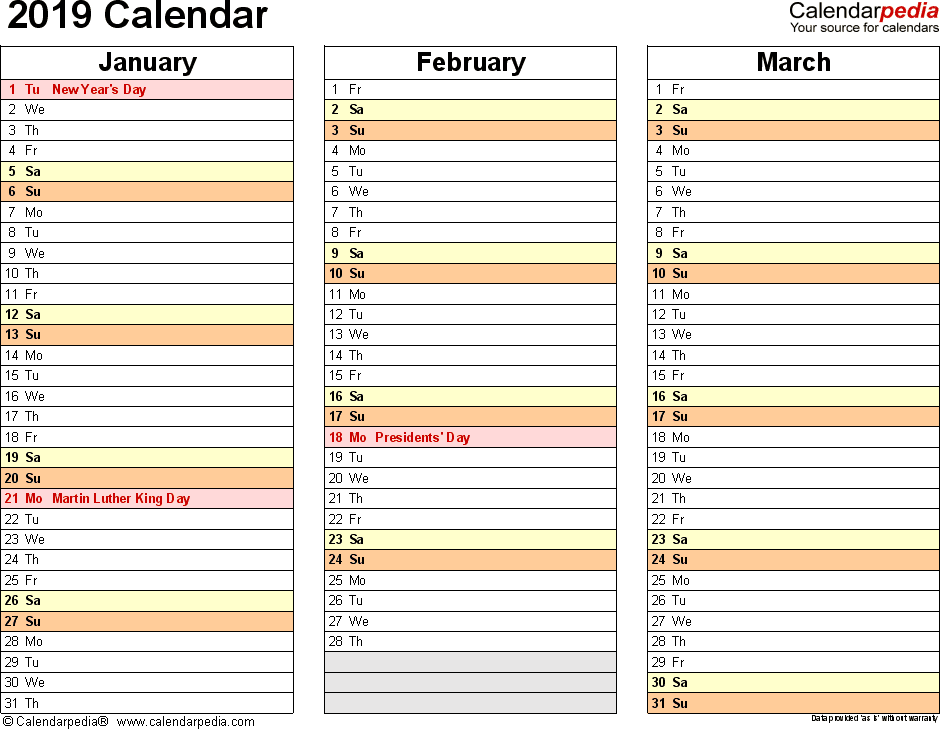 12 Month Calendar Template Excel