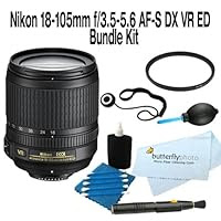 Nikon 18-105mm f/3.5-5.6 AF-S DX VR ED Nikkor Lens for Nikon Digital SLR Cameras + UV Filter + Care Package