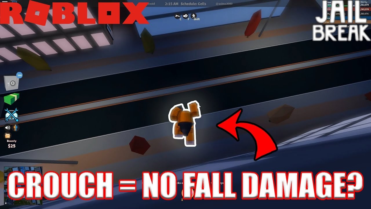 Crouch To Prevent Fall Damage Roblox Jailbreak Myth Busting - 