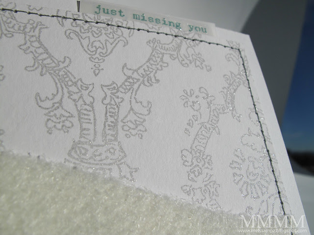 DIY embossed pencil damask paper