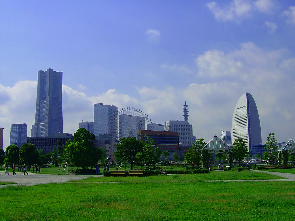 みなとみらい21の壁紙写真1 みなとみらい21の遠景 1024 768