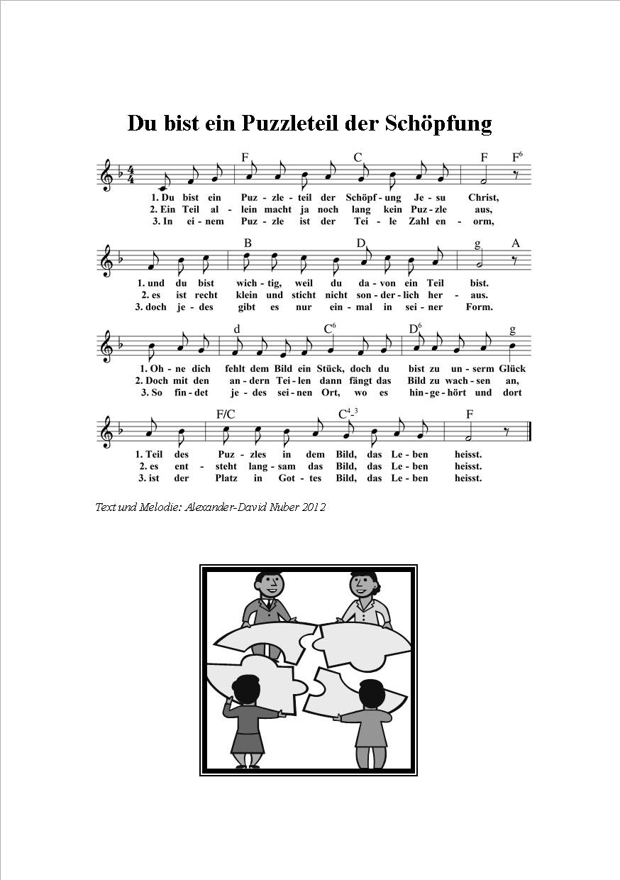 Du Bist Ein Puzzleteil Herzlich Willkommen Auf Www Liederkiste Net