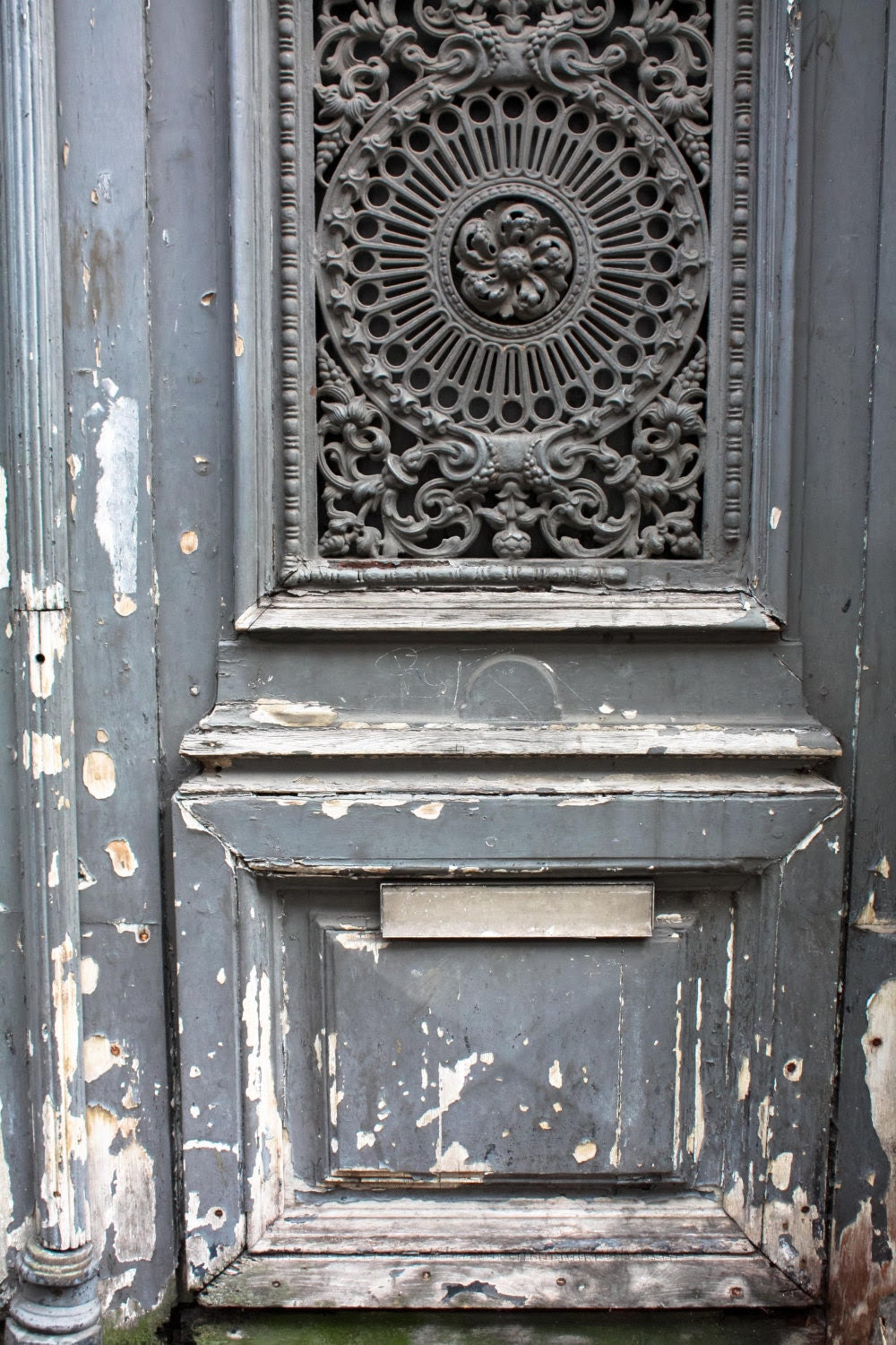 Paris Photography - Blue grey Door in Paris France - 8x10 Paris Fine Art Photograph- affordable home decor - rebeccaplotnick