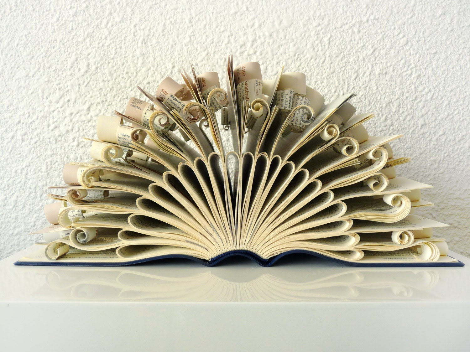 Book Art Sculpture "Peacock"