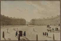 Etching of the Circus in 1773 by John Robert Cozens (Victoria Art Gallery, Bath)