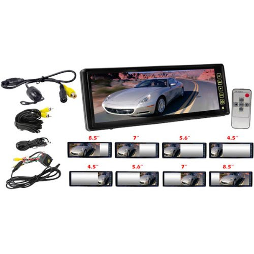 Pyle PLCM105 10.2-Inch TFT LCD Rear View Mirror Monitor with Back-Up Camera