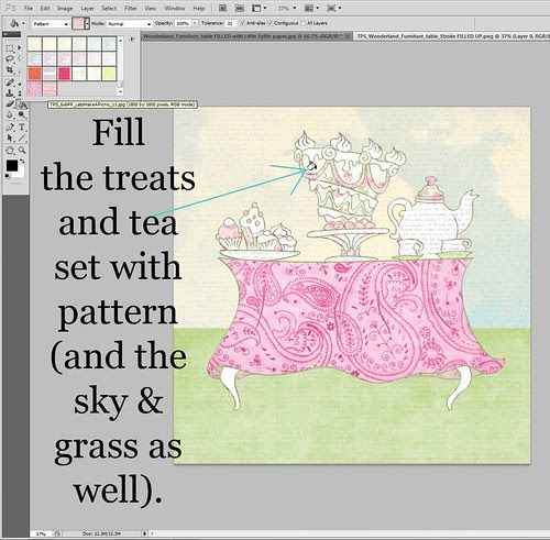 3 TPS_Wonderland_Furniture treats & tea set FILLED with Let's make a picnic paper