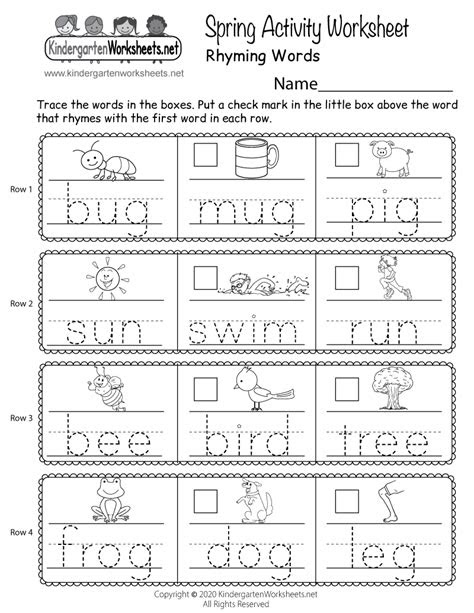  spring printable worksheets