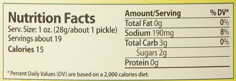 Calories In Gundelsheim Pickles Garlic Barrel Nutrition Facts Ingredients And Allergens