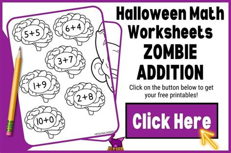  halloween math worksheets zombie addition hess un academy
