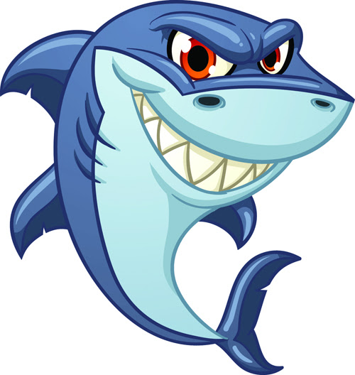 Download Cartoon funny shark vector material 08 free download