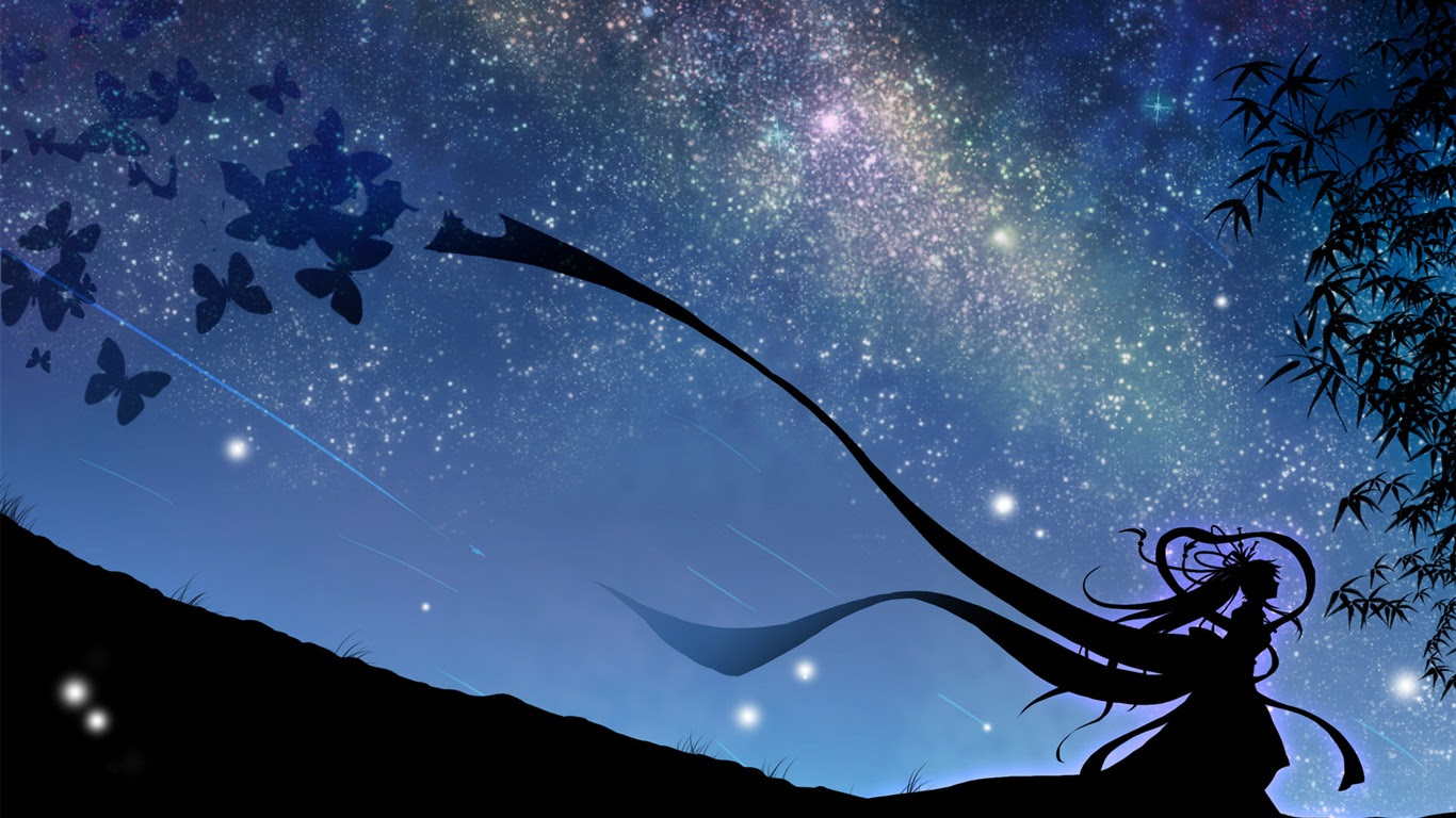 ホタル夏美しいアニメ壁紙 8 1366x768 壁紙ダウンロード ホタル夏