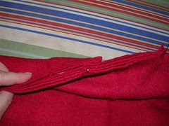 red wool jacket