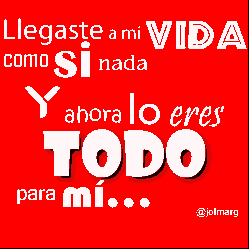 Eres todo para mí etiquetas fondo rojo frases de amor 