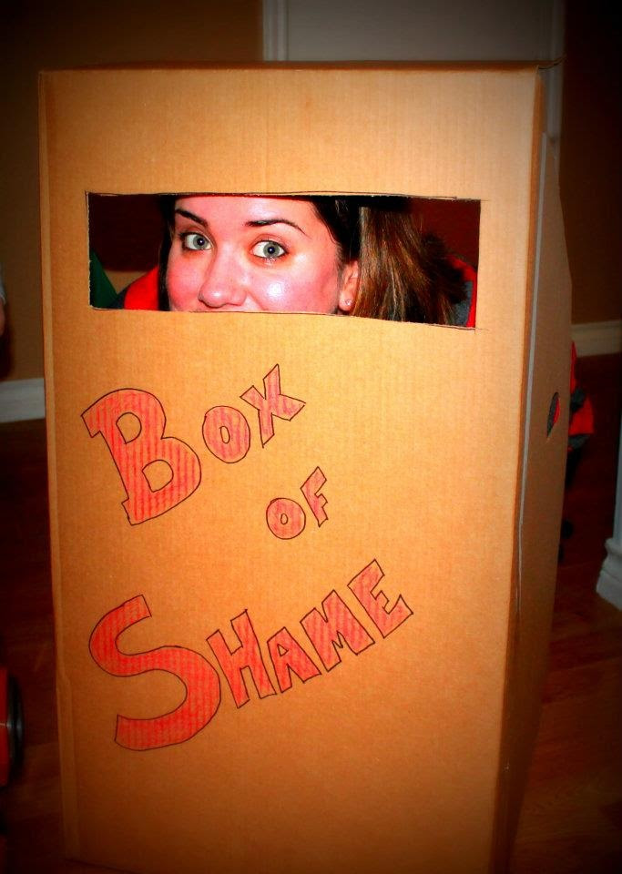 Despicable Me birthday party box of shame prop