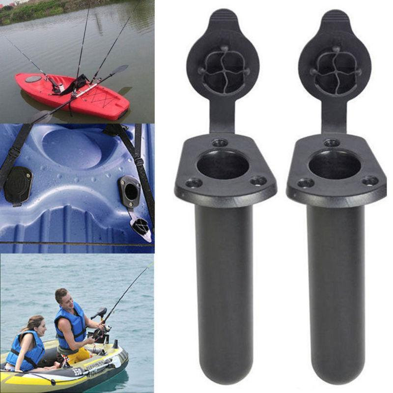 Rod Rests & Holders Sporting Goods 2X Plastic Flush Mount Fishing Boat Rod  Holder and Cap Cover for Kayak Pole USA