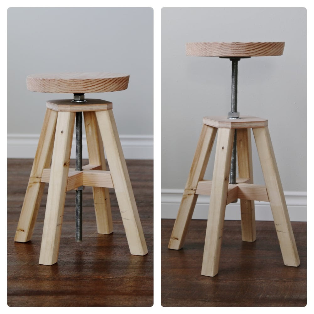 Ana White Industrial Adjustable Height Bolt Bar Stool 