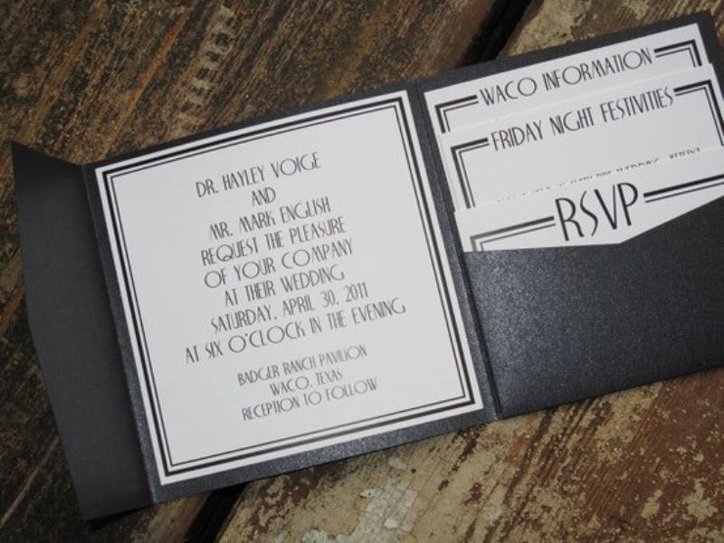 Picture Of Black And White Wedding Invitations
