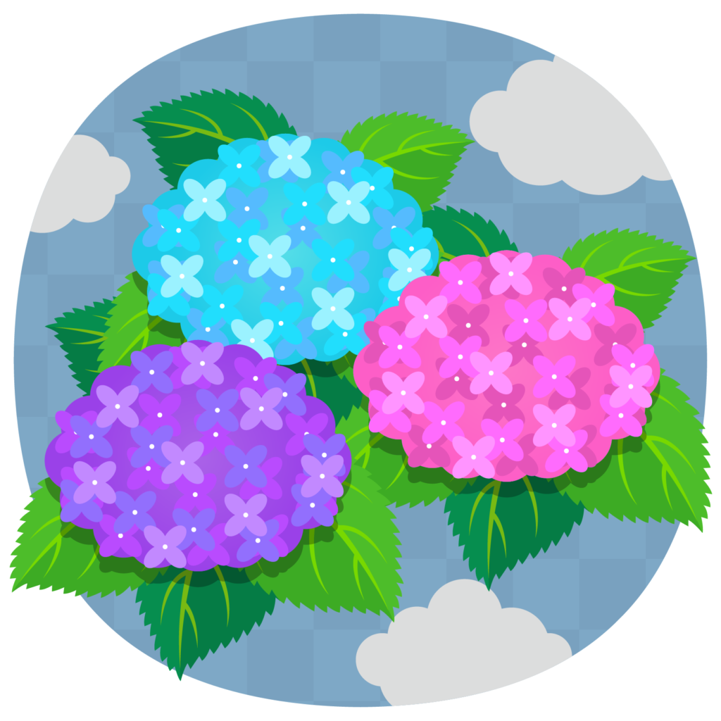 商用フリー 無料イラスト あじさいの花 紫陽花 紫 ピンク 水色 Ajisai14 商用ok フリー素材集 ナイスなイラスト
