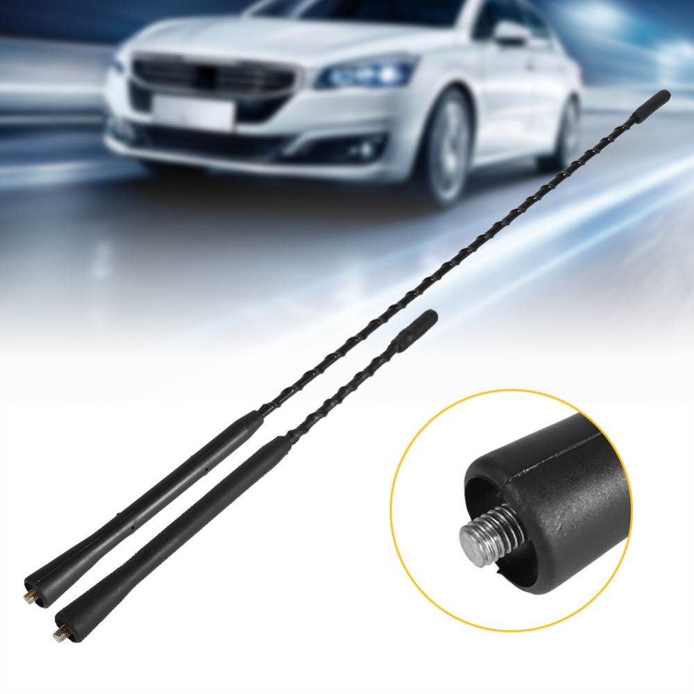 Antena para camioneta de automóvil Antena corta negra para camioneta de  automóvil Radio FM AM Mástil aéreo Tipo atornillado Apto para la mayoría  del automóvil con base de antena tipo tornillo Antenas