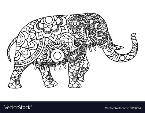 With the help of free printable kids coloring pages, you can make learning more enjoyable for your children. indian elephant coloring pages template royalty free vector