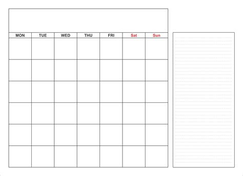 printable blank monthly calendar template printable templates