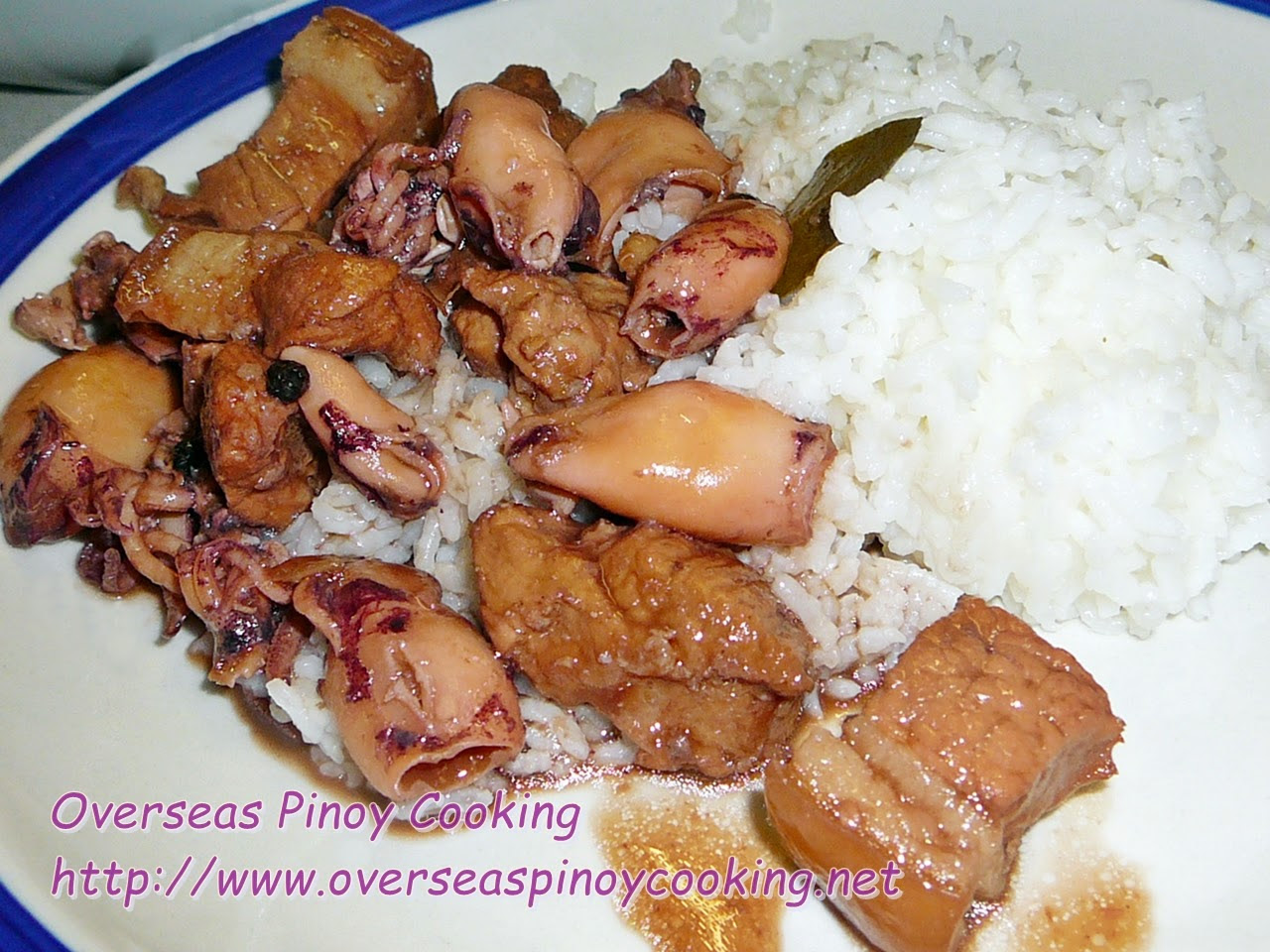 Squid and Pork Adobo Rice