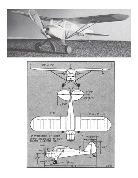 Full size printed plans Peanut Scale "PIPER PA-15 VAGABOND 