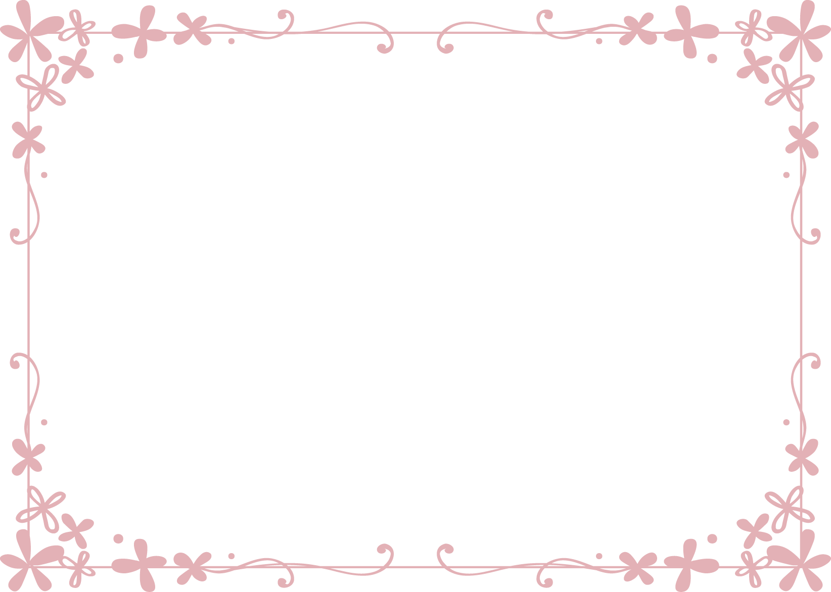 枠 飾り枠 飾り罫 飾り線 おしゃれな小花のデザイン 無料イラスト素材