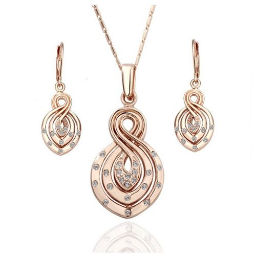 ... gold full diamond set.Rose Gold jewelry set,white gold rhinestone