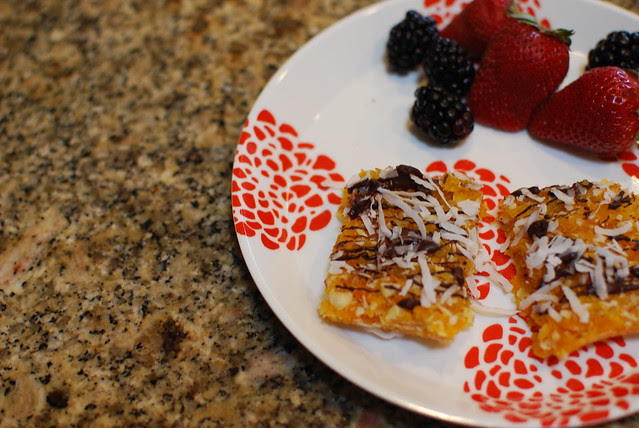 Chocolate Apricot-Coconut-Nut Bars (recipe on blog)