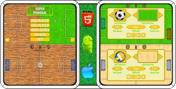 Super PonGoal - HTML5 Mobile game (Capx)