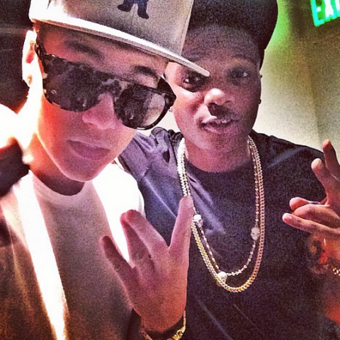 wizkid1 Wizkid Hangs Out With Justin Bieber In A Studio In LA (Photo)