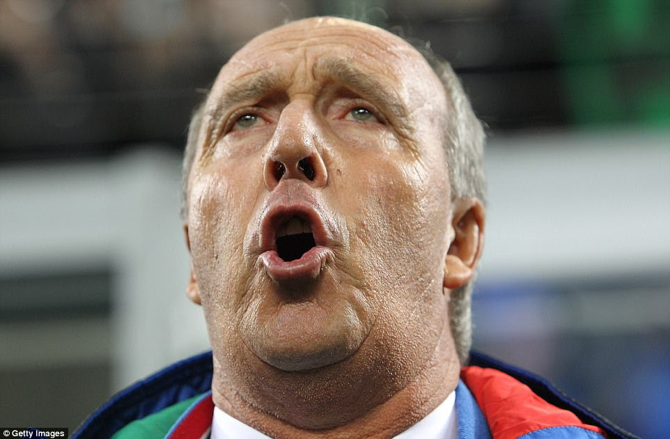 Italy manager Ventura sings the national anthem before the second leg of their World Cup play-off with Sweden