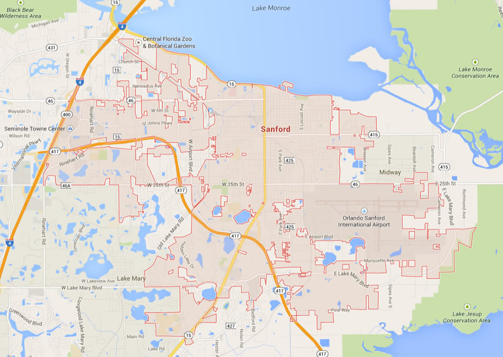 Sanford Florida Map Sanford Florida Map