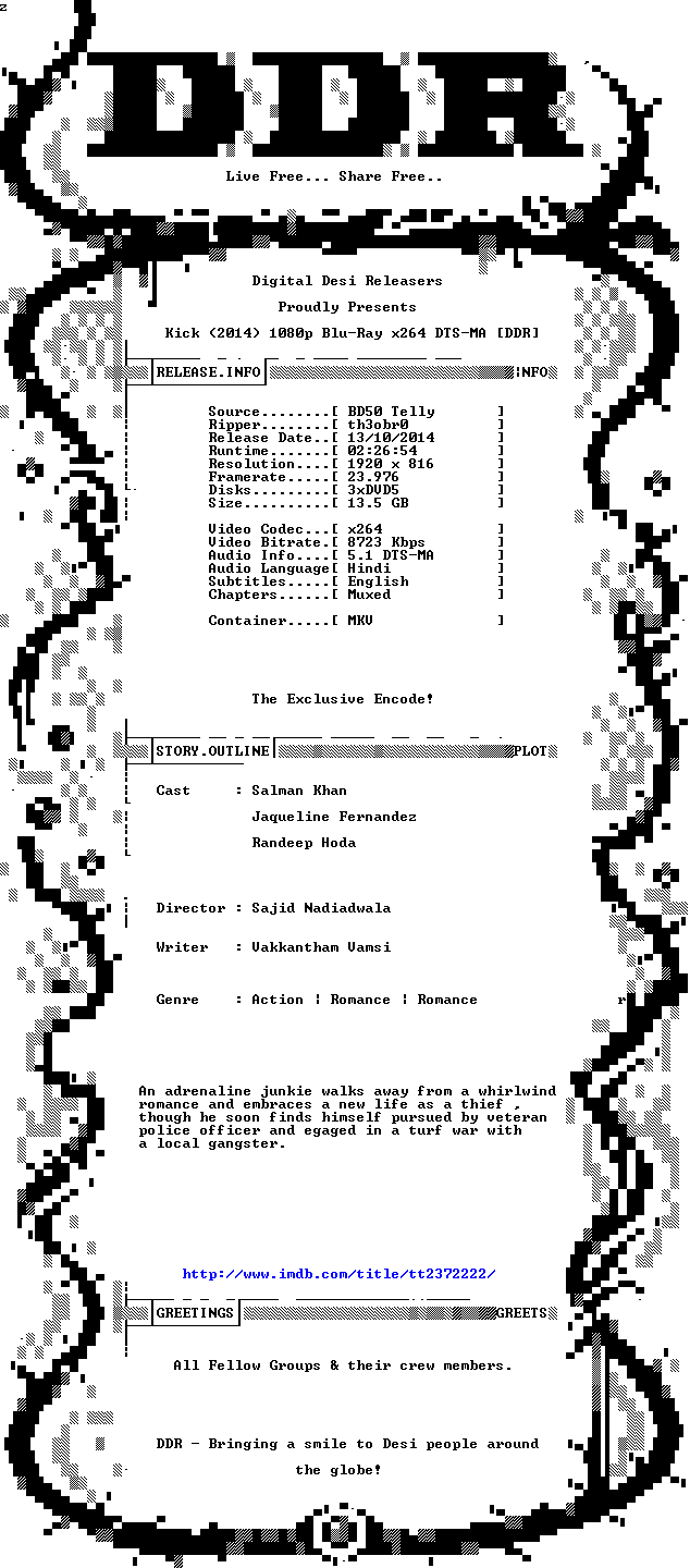 Kick (2014) 1080p Blu Ray x264 DTS MA [DDR]