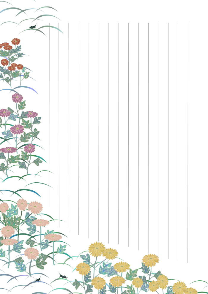 花の便箋 無料テンプレート 小菊の庭 Template Million テンプレートミリオン