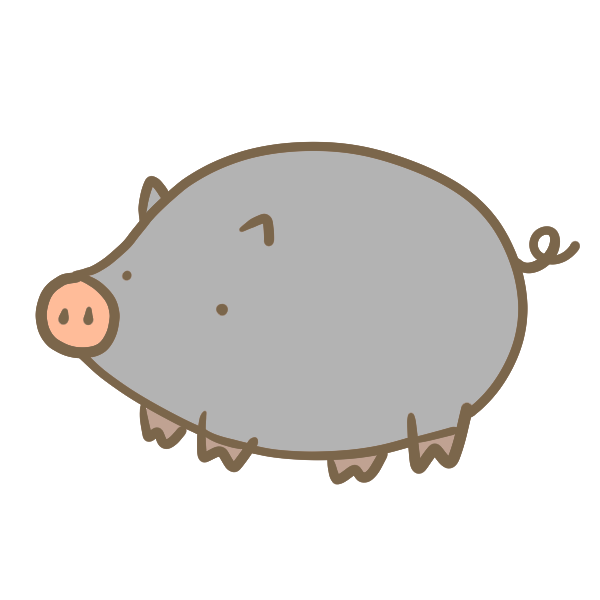 黒豚のイラスト かわいいフリー素材が無料のイラストレイン