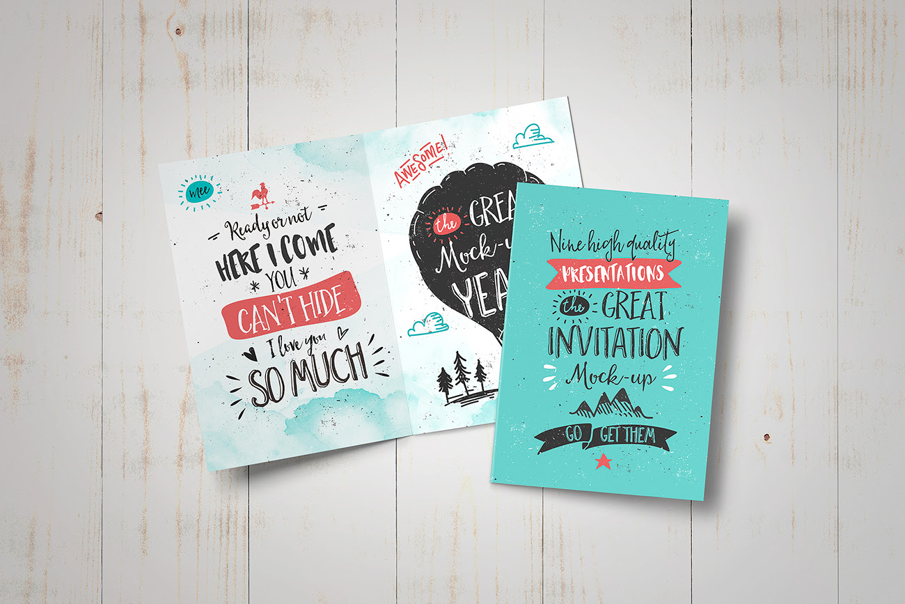 Download Invitation / Greeting Card Mock-Up - PuneDesign