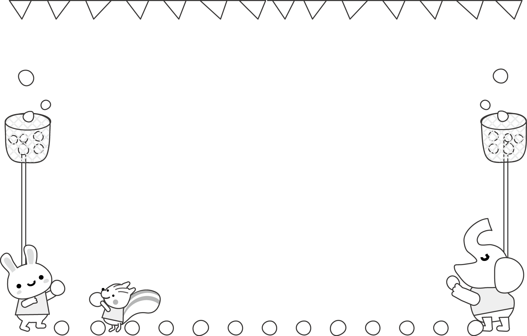 飾り枠 ライン 無料イラスト素材 運動会